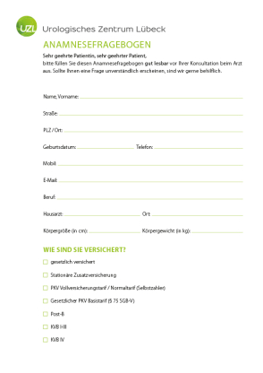 Fragebogen Anamnese & Datenschutz