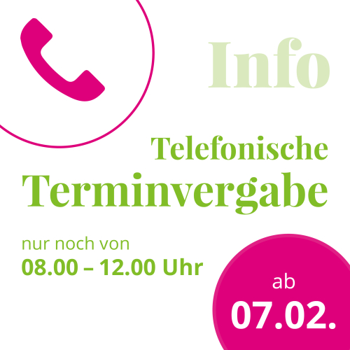 Änderung telefonische Terminvereinbarung Änderung telefonische Terminvereinbarung